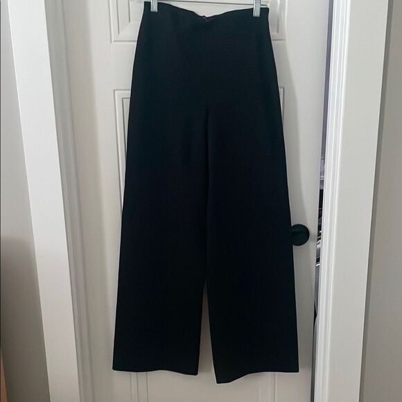 Theory Black High Rise Wide-Leg Pants - Picture 1 of 5